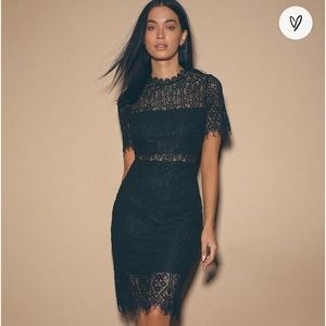 Green lace cocktail dress